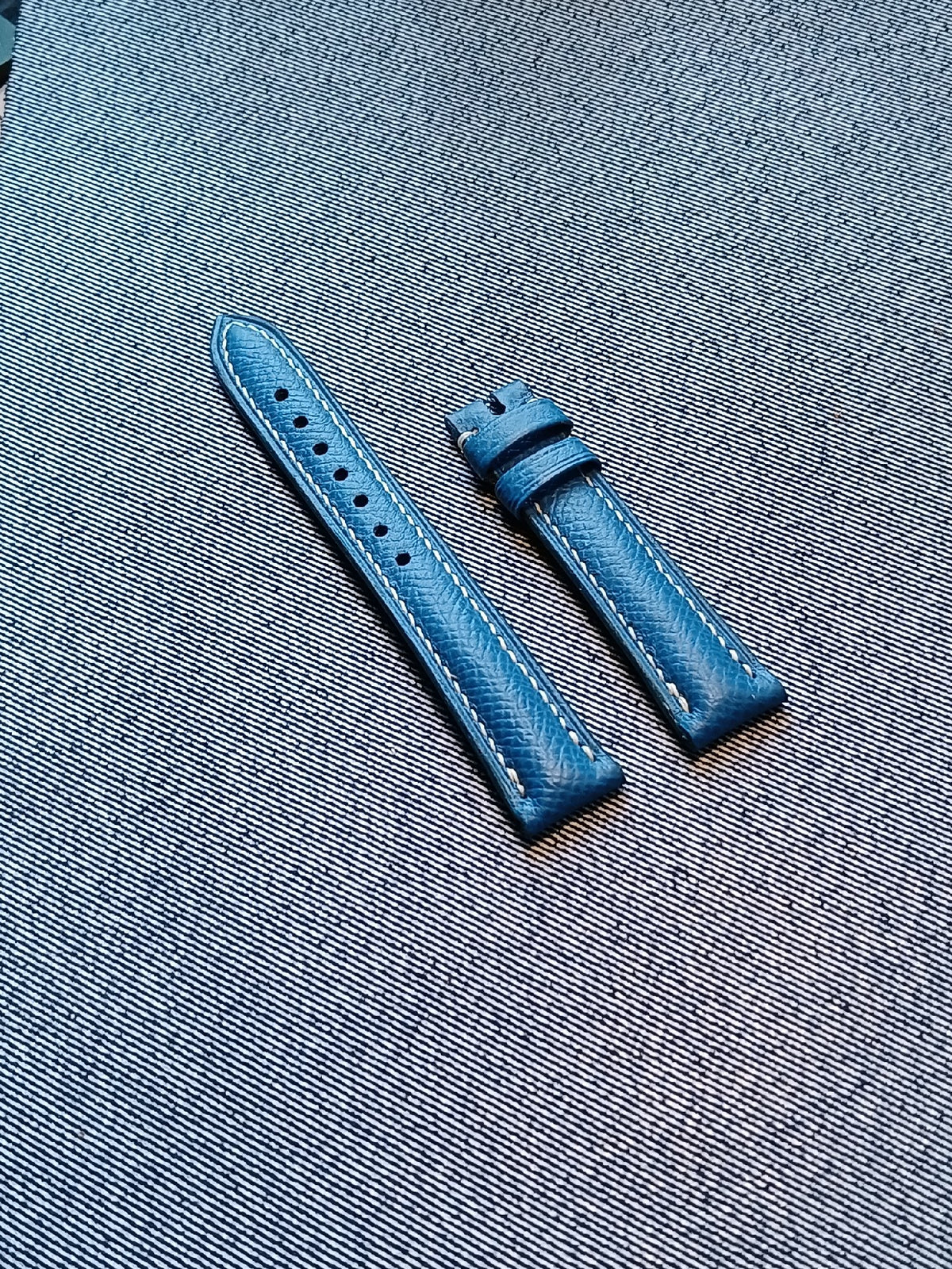 Sky Blue Epsom Leather Watch Strap Set