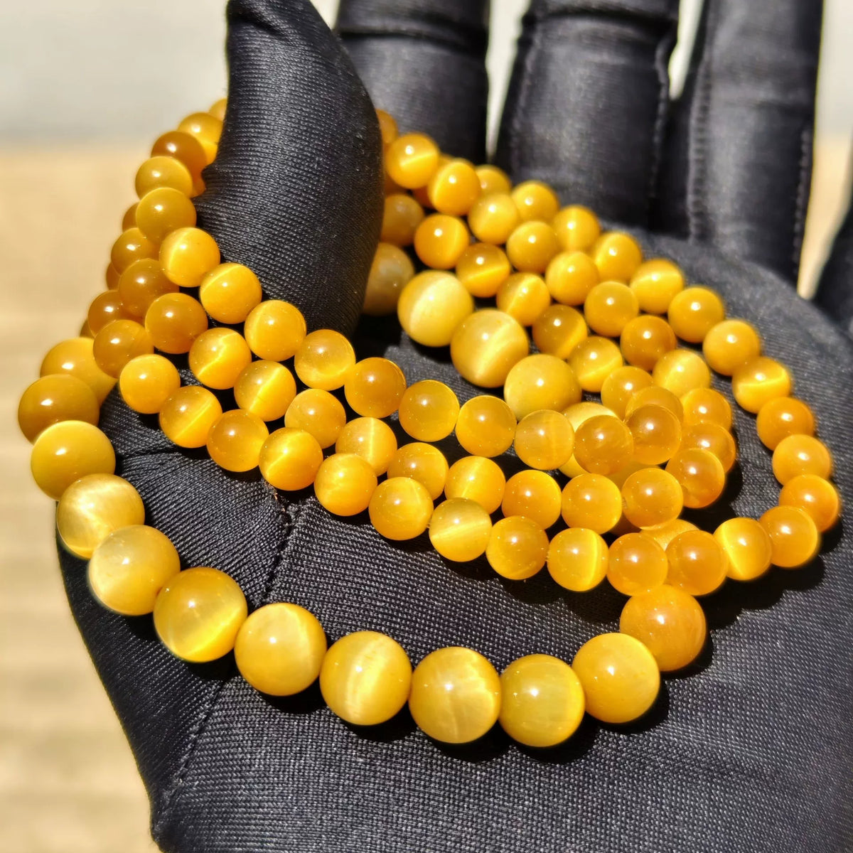 Golden Tiger's Eye Beaded Bracelet Set