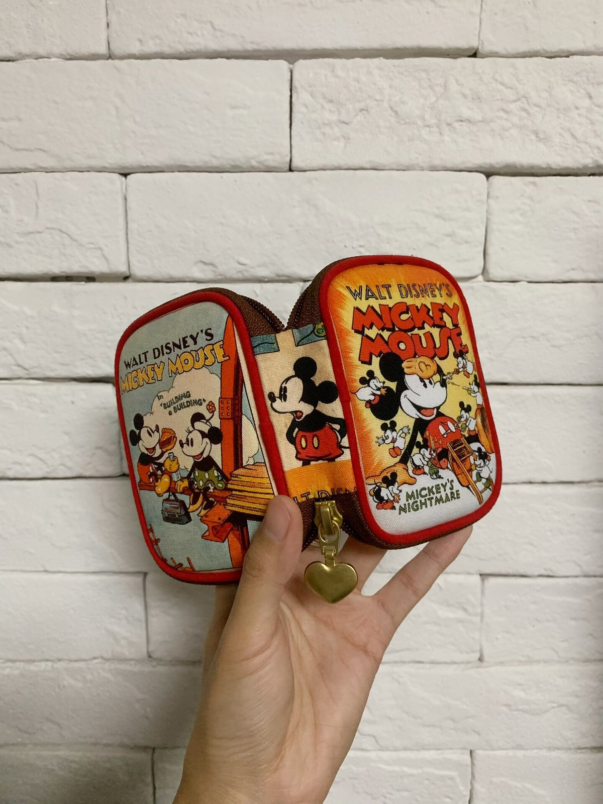 Vintage Disney Mickey Mouse Canvas Zipper Pouch