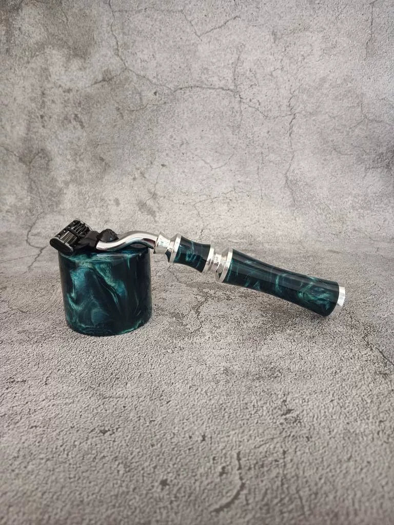 Handcrafted Green Resin Safety Razor