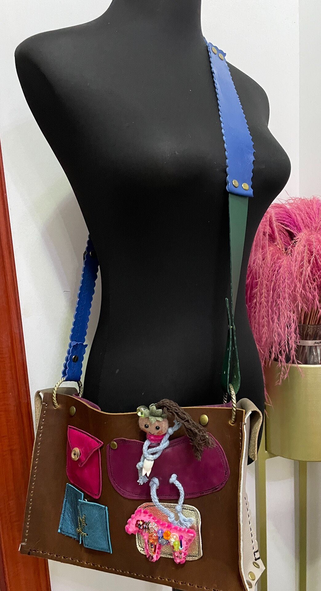 Genuine Leather Cartoon Crossbody Bag