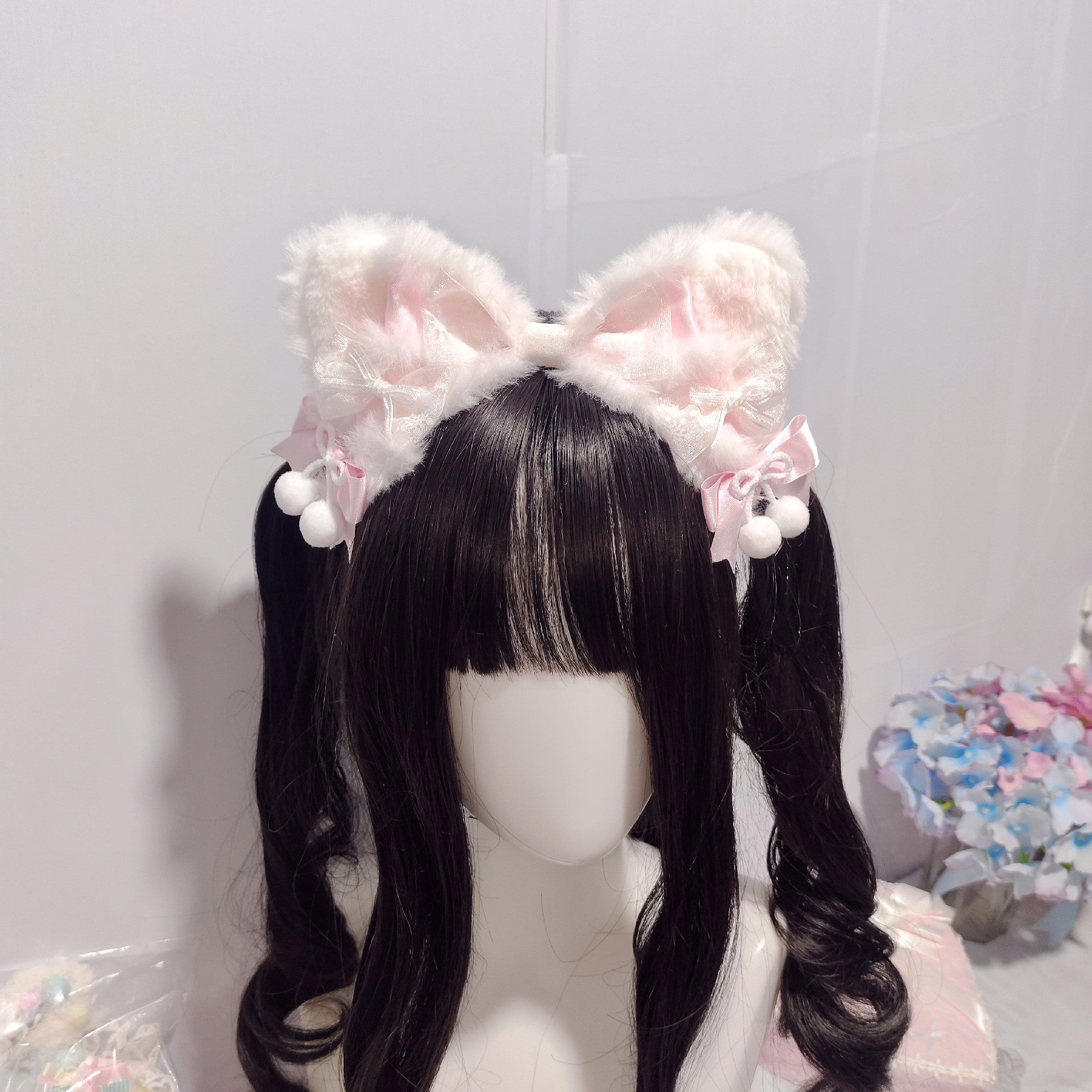 Plush Snowflake Cat Ear Headband Lolita Hair Accessory