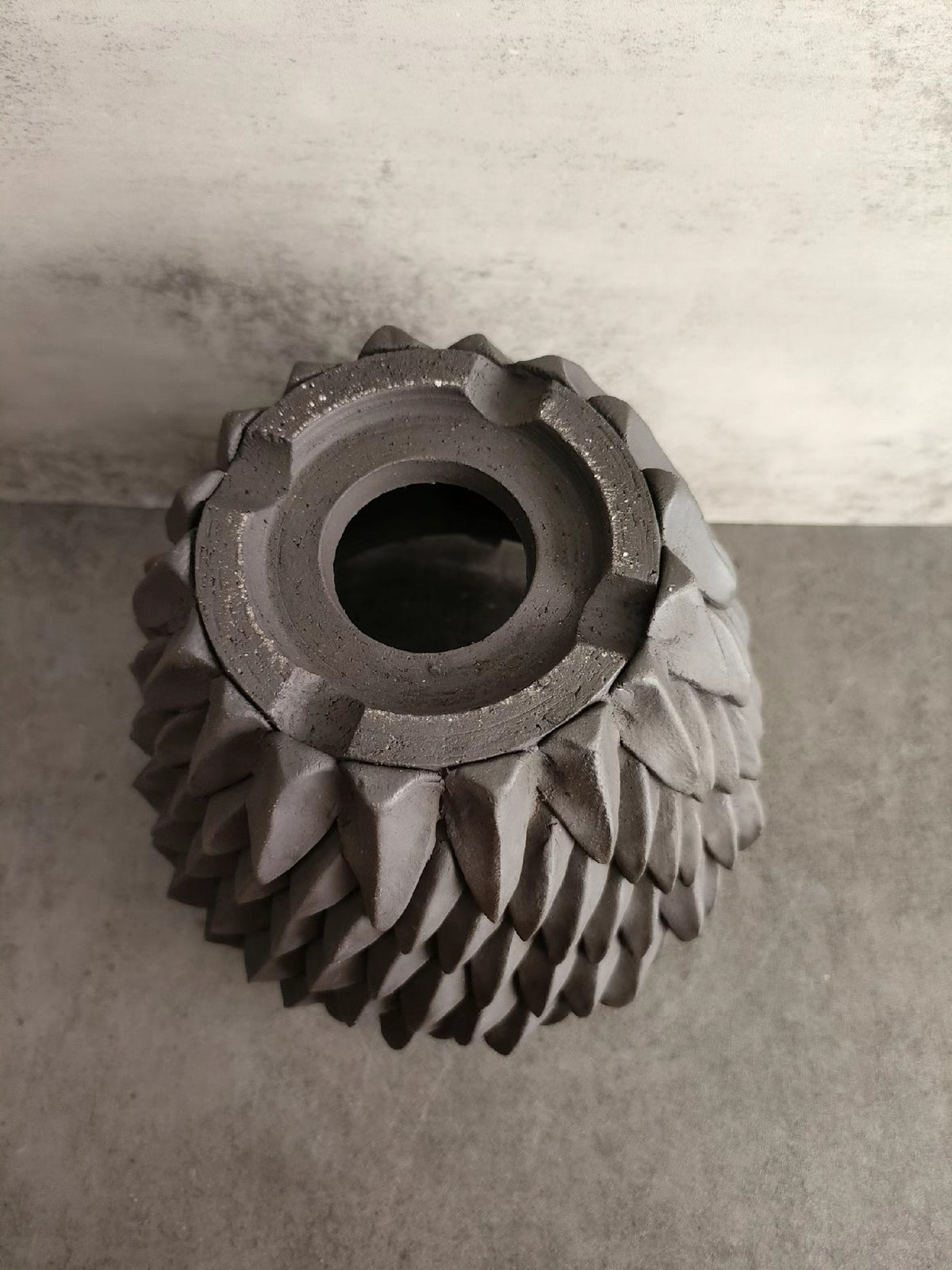 Artichoke Planter with Charcoal Gray Finish