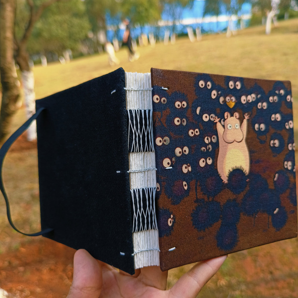 Handcrafted Watercolor Sketchbook 12cm Oil Cloth