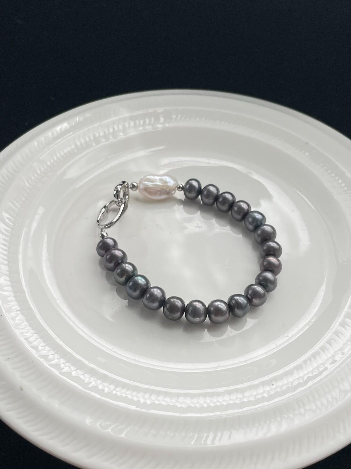 Natural Pearl Bracelet Tahitian Grey