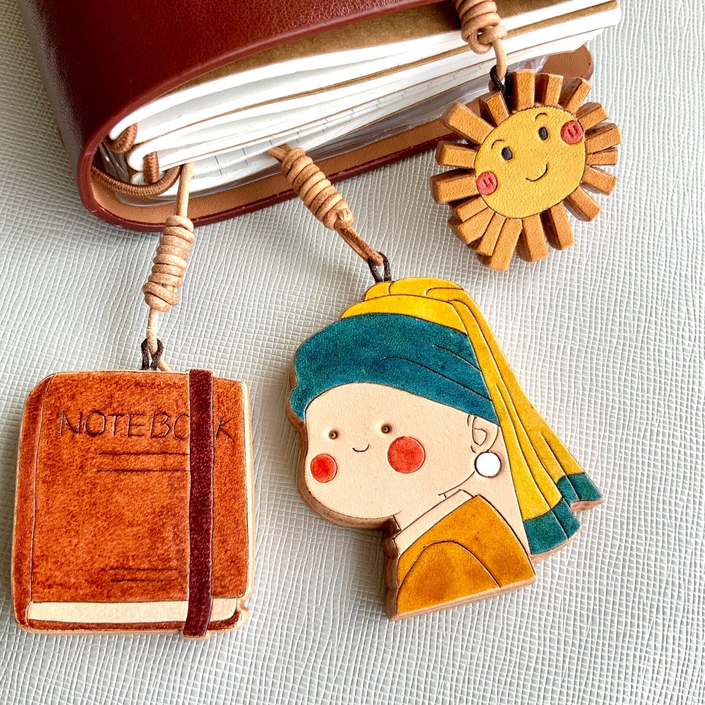 Girl with a Pearl Earring Leather Charm Set