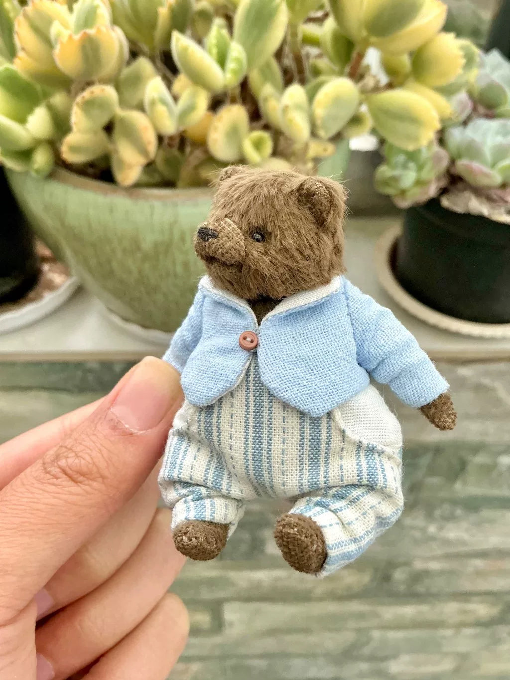 Ours en peluche viscose fait main 7 cm