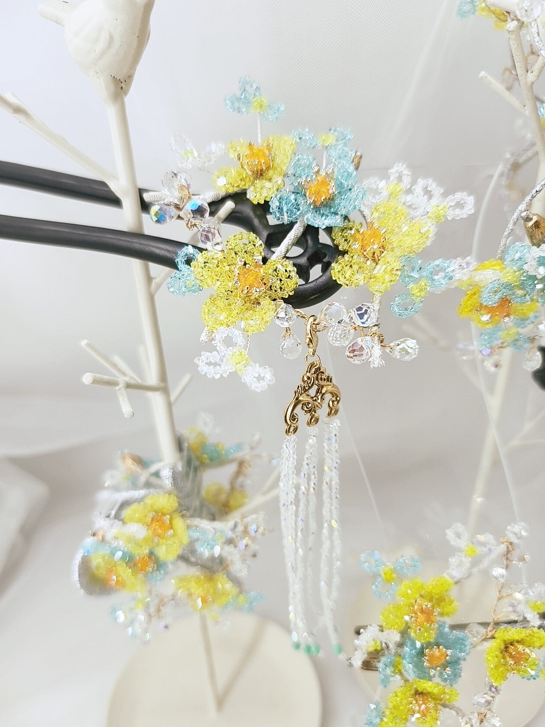 Crystal Flower Hair Clip Set