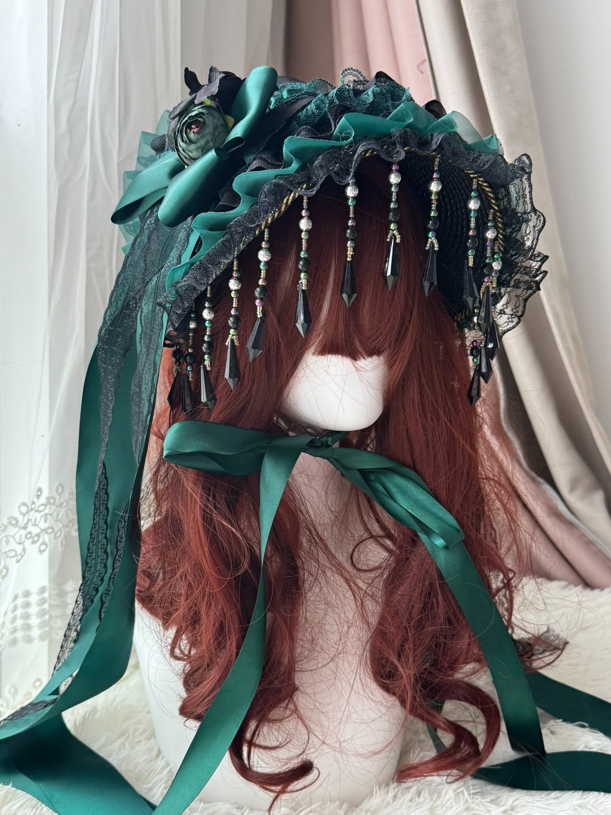 Emerald Green Lolita Mini Hat Hair Accessory