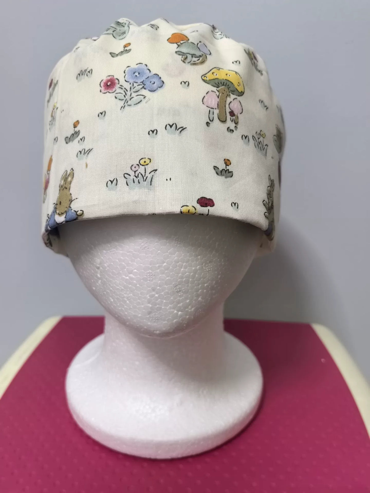 Cotton Surgical Cap with Strawberry Rabbit Print