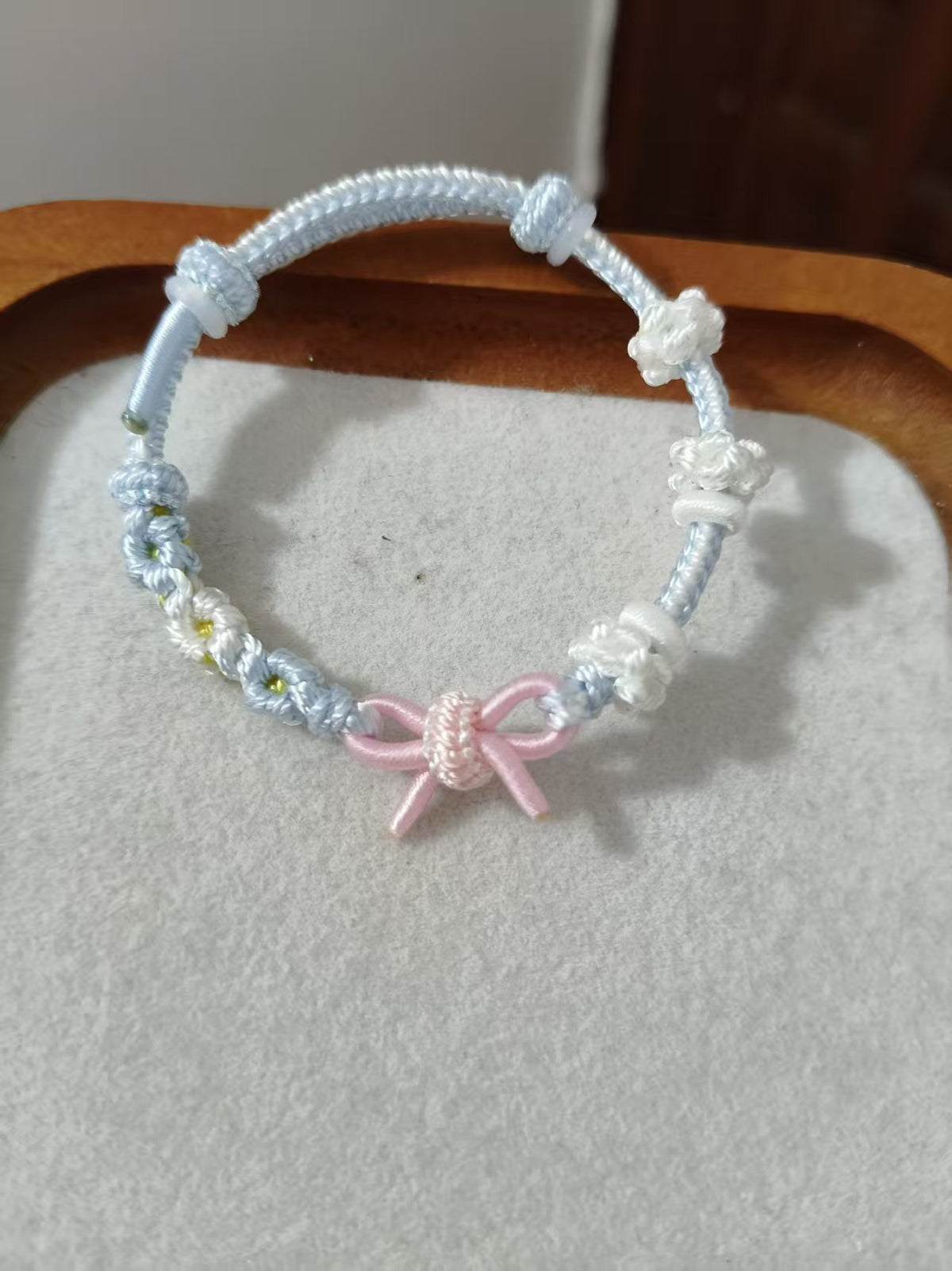 Handmade Braided Cord Bracelet with Bow