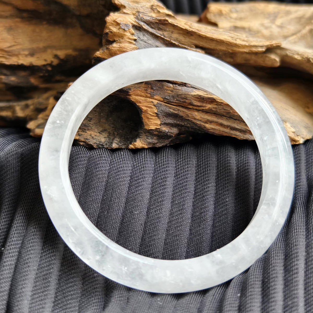White Agate Bangle 60.2mm Inner Diameter
