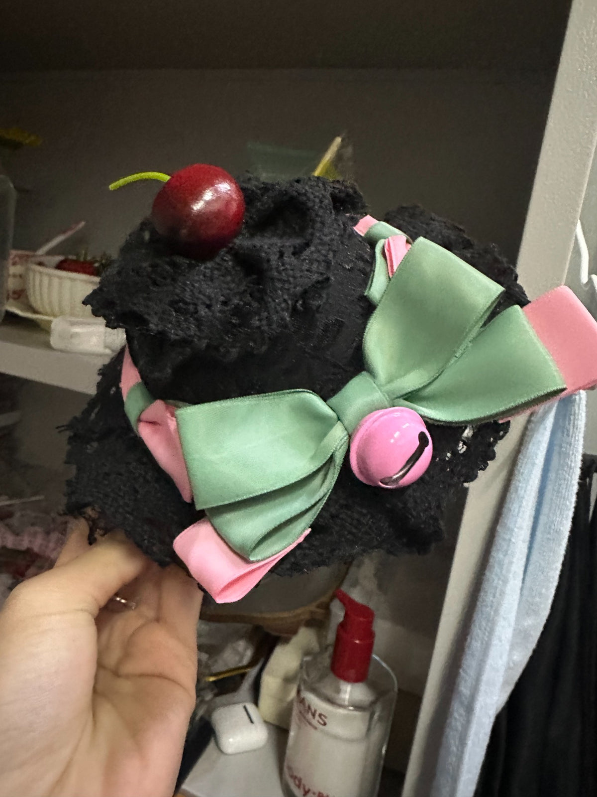 Black Lace Miniature Dessert Hat