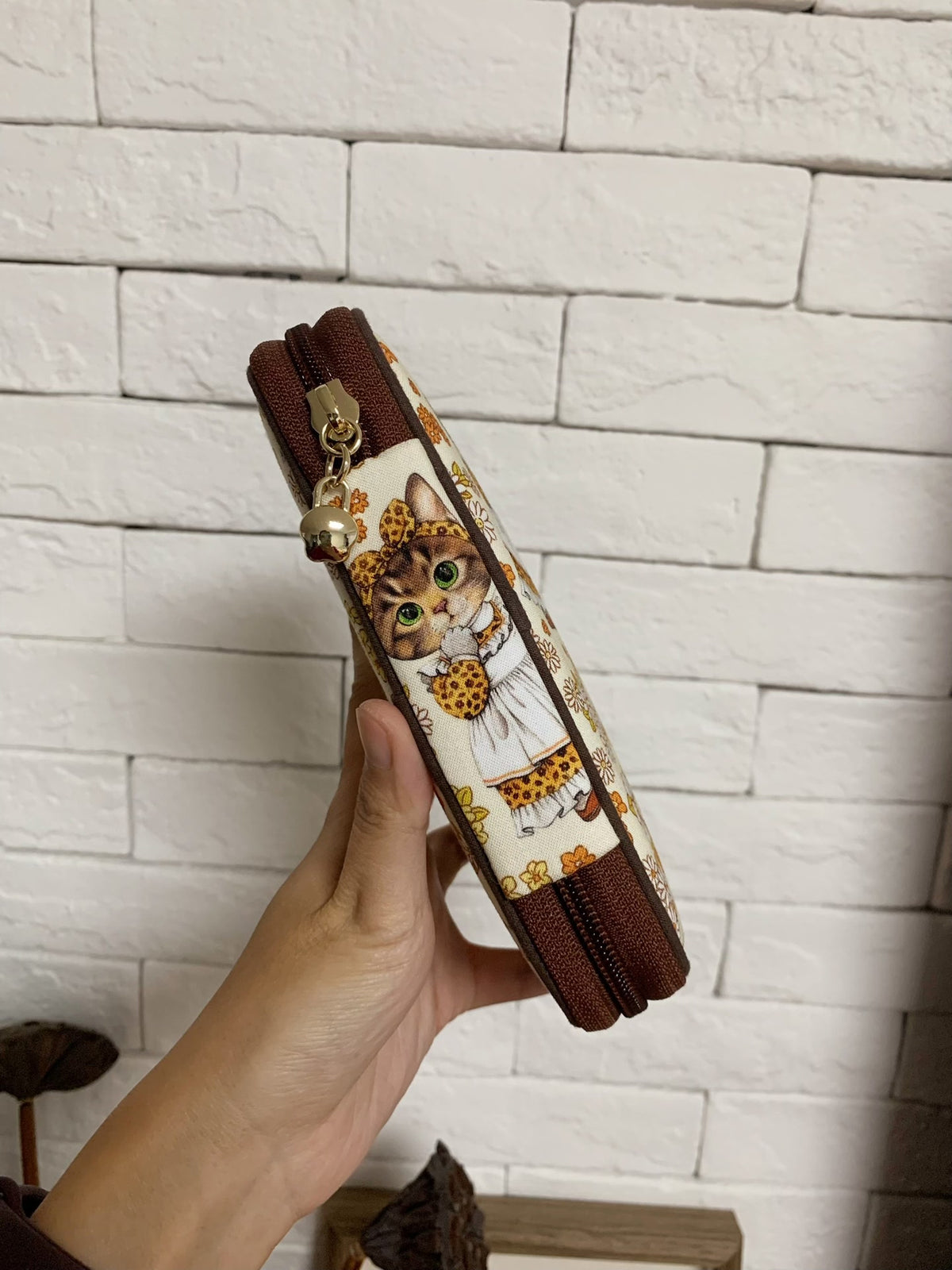 Cat Print Organizer Pouch with Ring Binder
