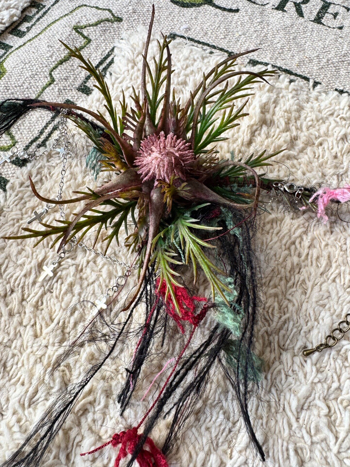 Handcrafted Thistle Flower Choker Necklace