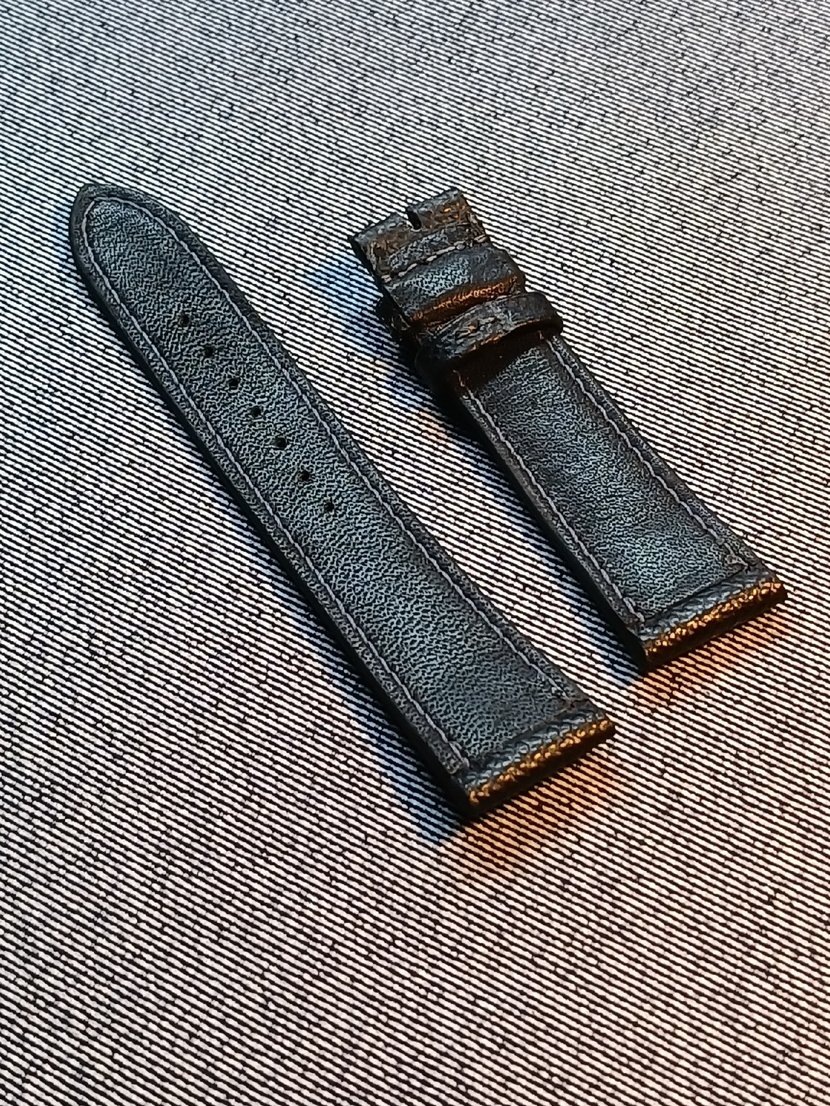 Black Epsom Leather Watch Strap 21mm