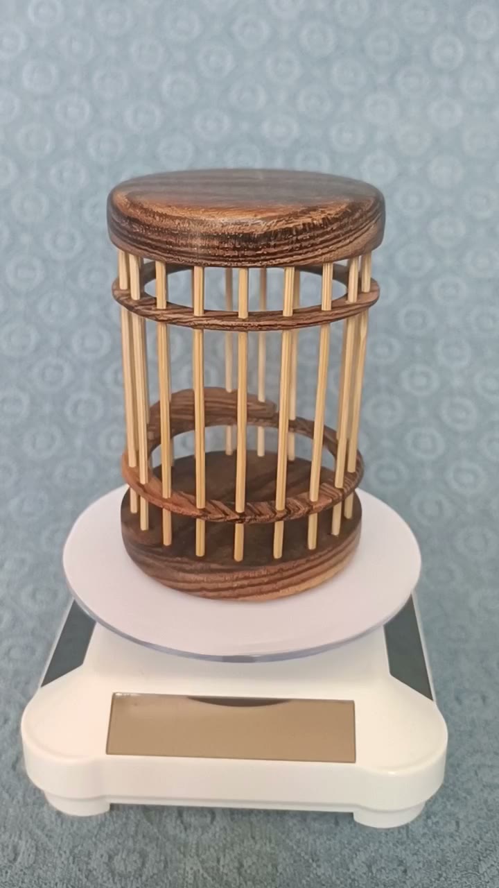 Katydid Cage Sandalwood Bamboo Cylinder