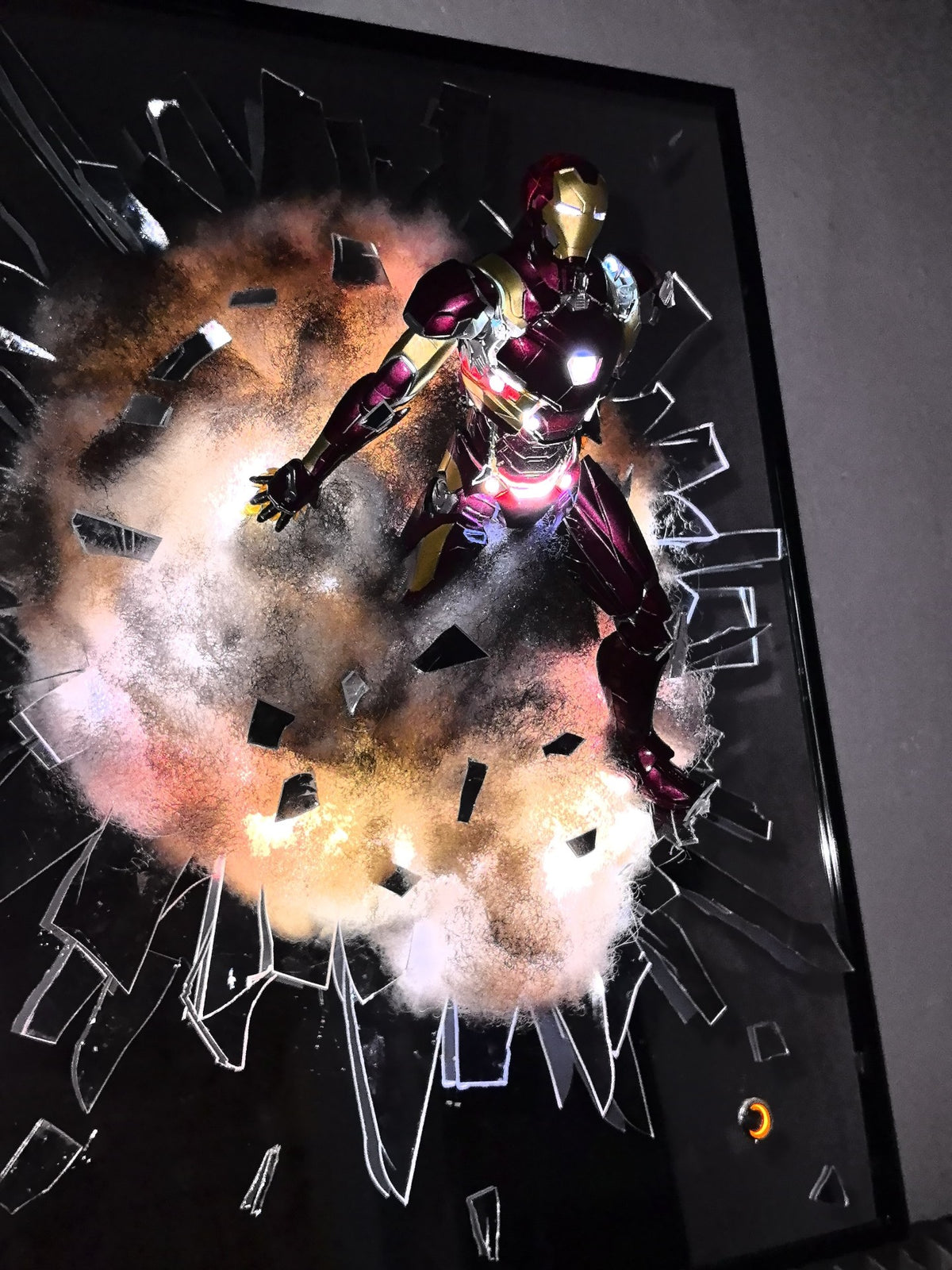 Iron Man Shattered Mirror Diorama Wall Art