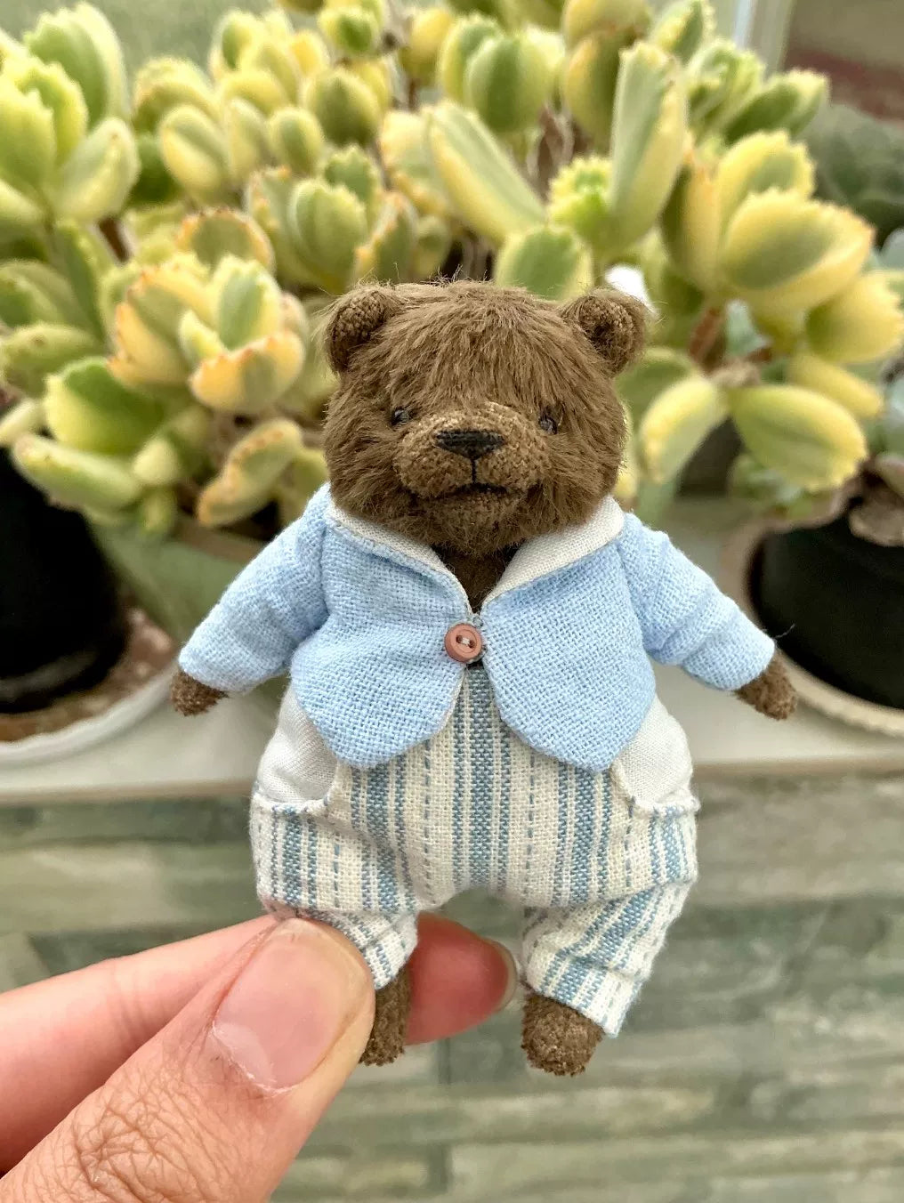 Ours en peluche viscose fait main 7 cm