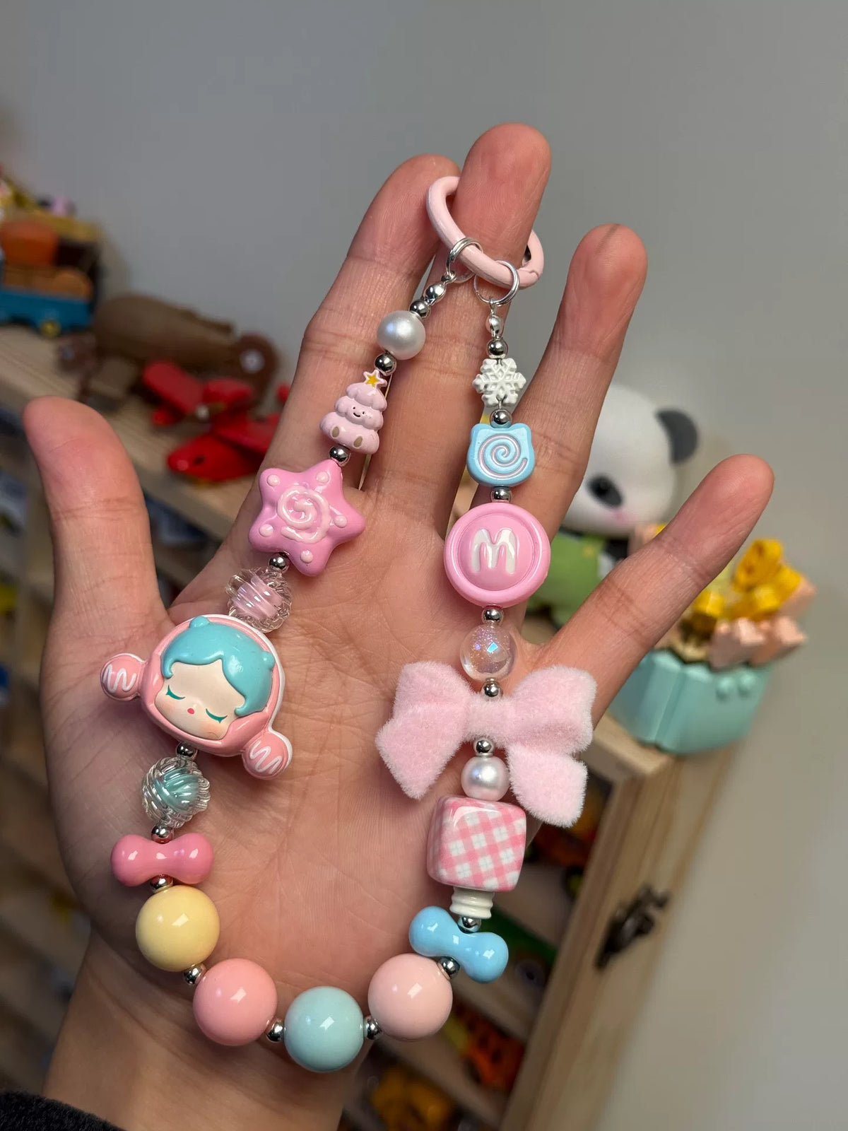 Pastel Character Charm Phone Strap Keychain