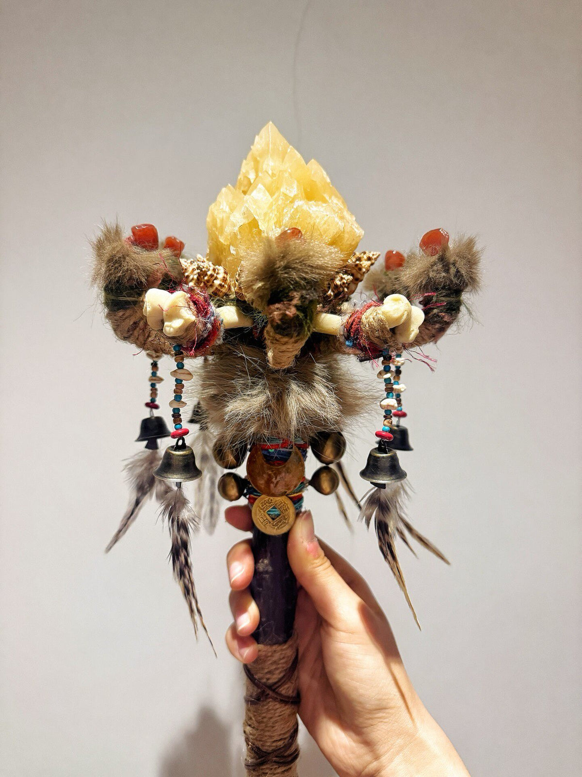 Shamanic Staff Lotus Zen Bone Wand