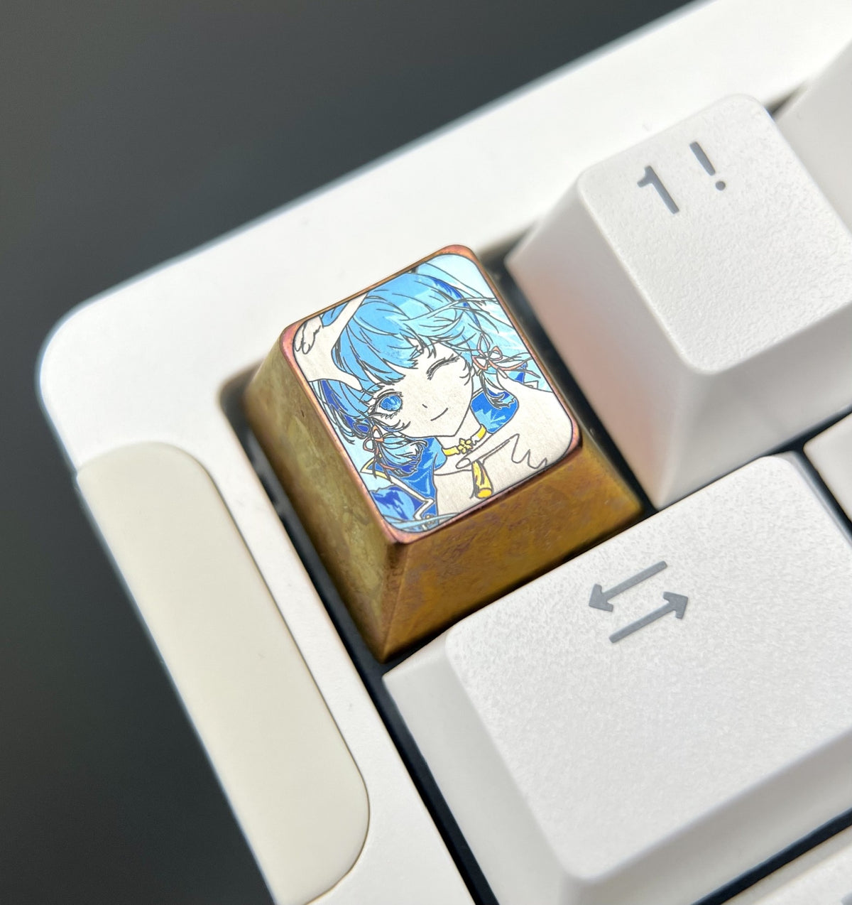Titanium Alloy 1u Keycap with Anime Art