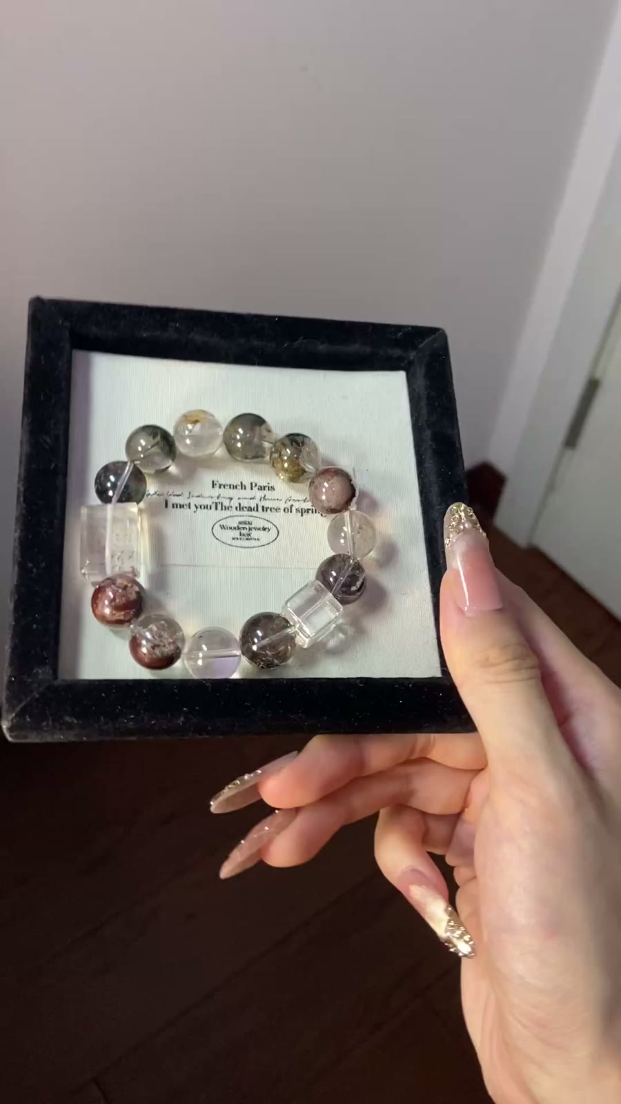 Natural Phantom Quartz Crystal Bracelet