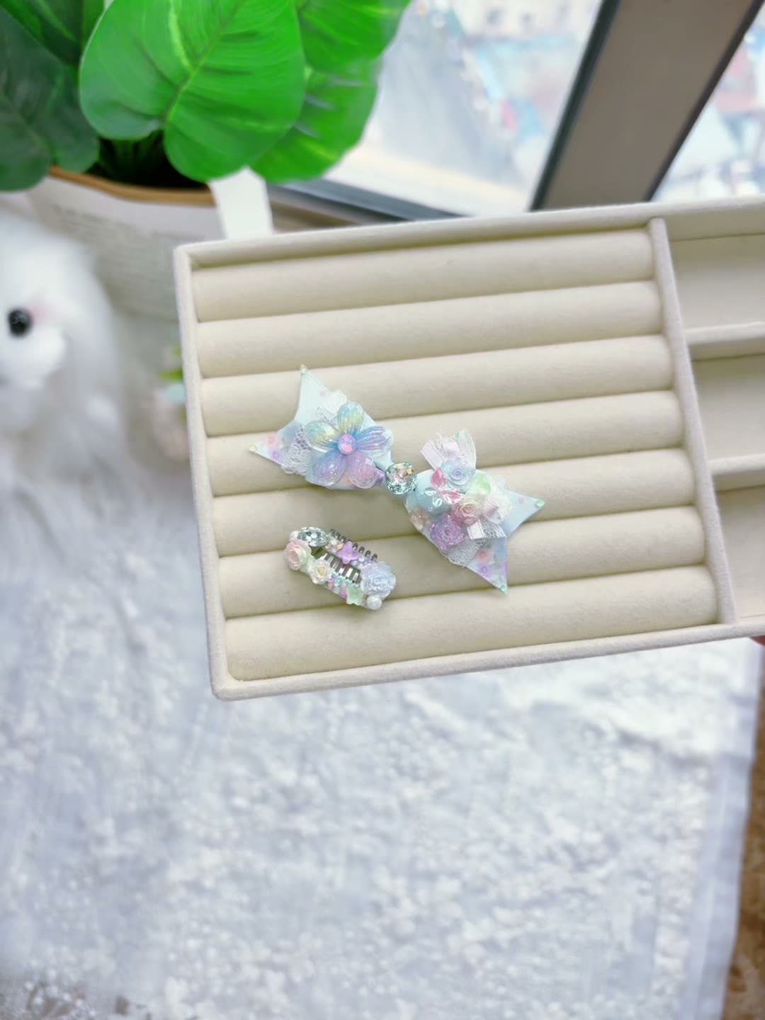 Rainbow Handmade Pet Hair Accessories Set