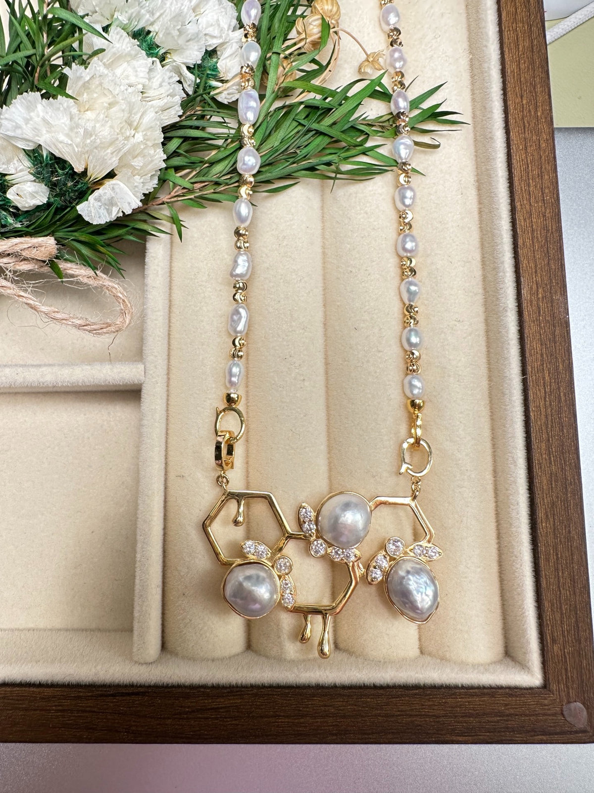 Collana con perle Keshi naturali da 48 cm