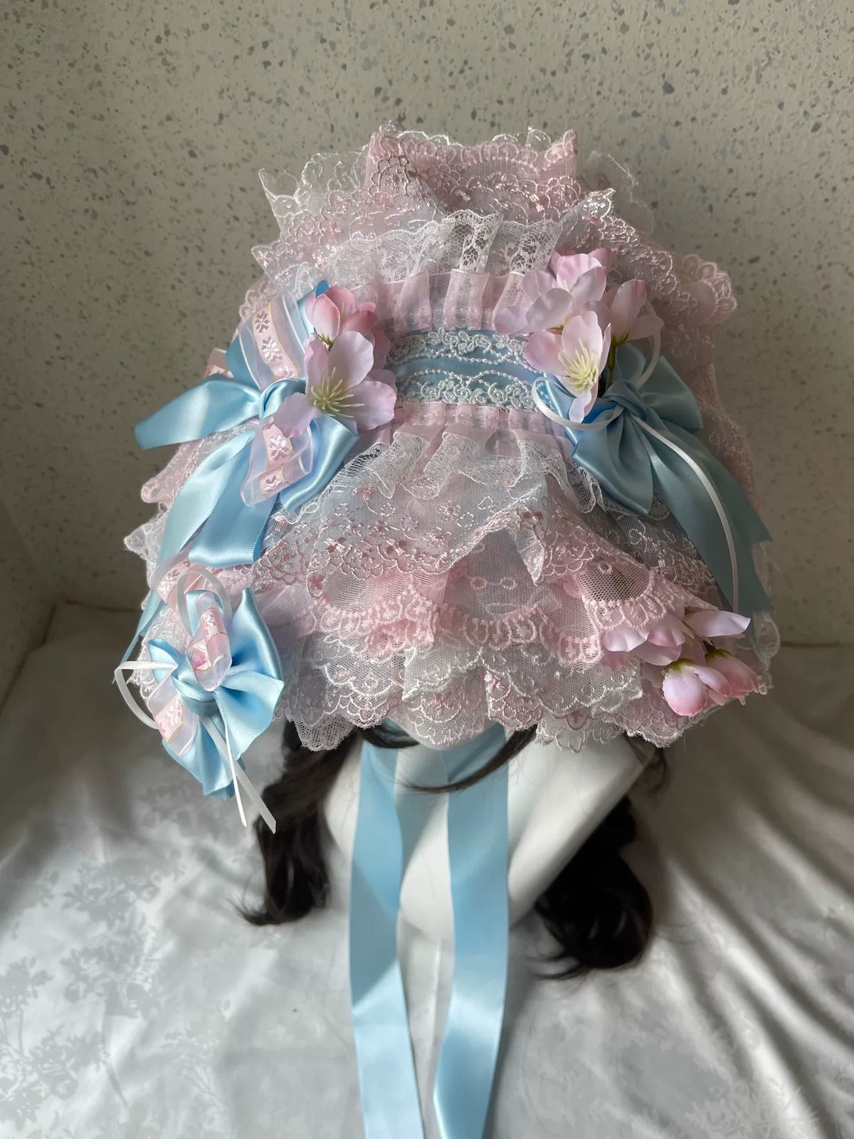 Cuffretto Piat Lolita in Pizzo Rosa e Azzurro