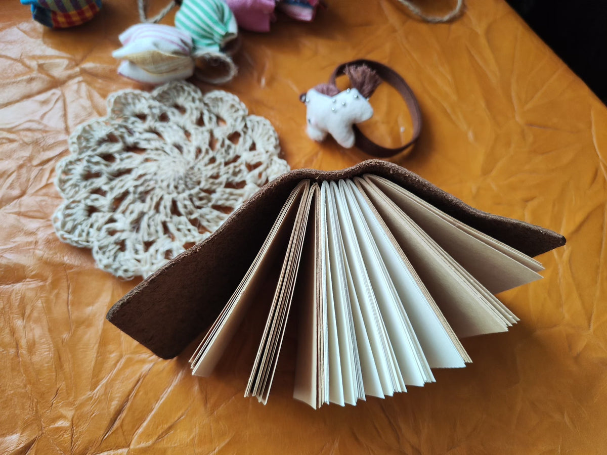 Leather Floral Arabesque Mini Journal
