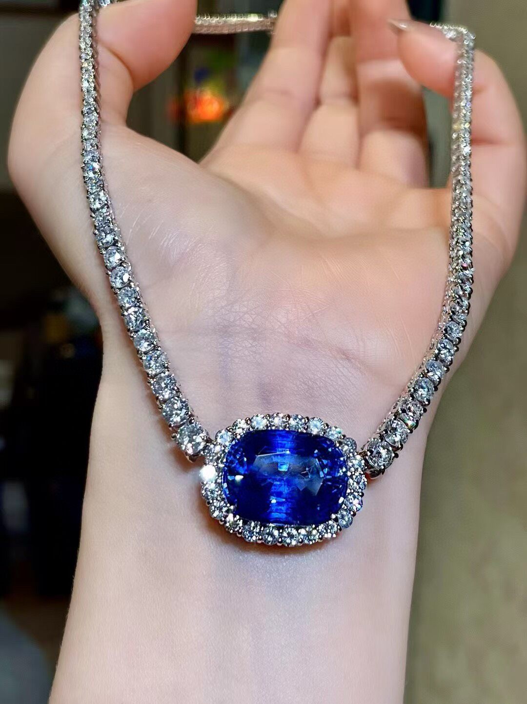 Royal Blue Gemstone & White Pearl Jewelry Collection