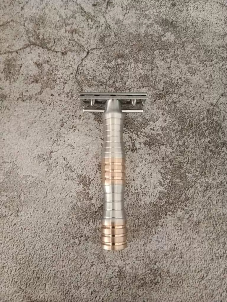 Brushed Aluminum Brass Safety Razor Handle