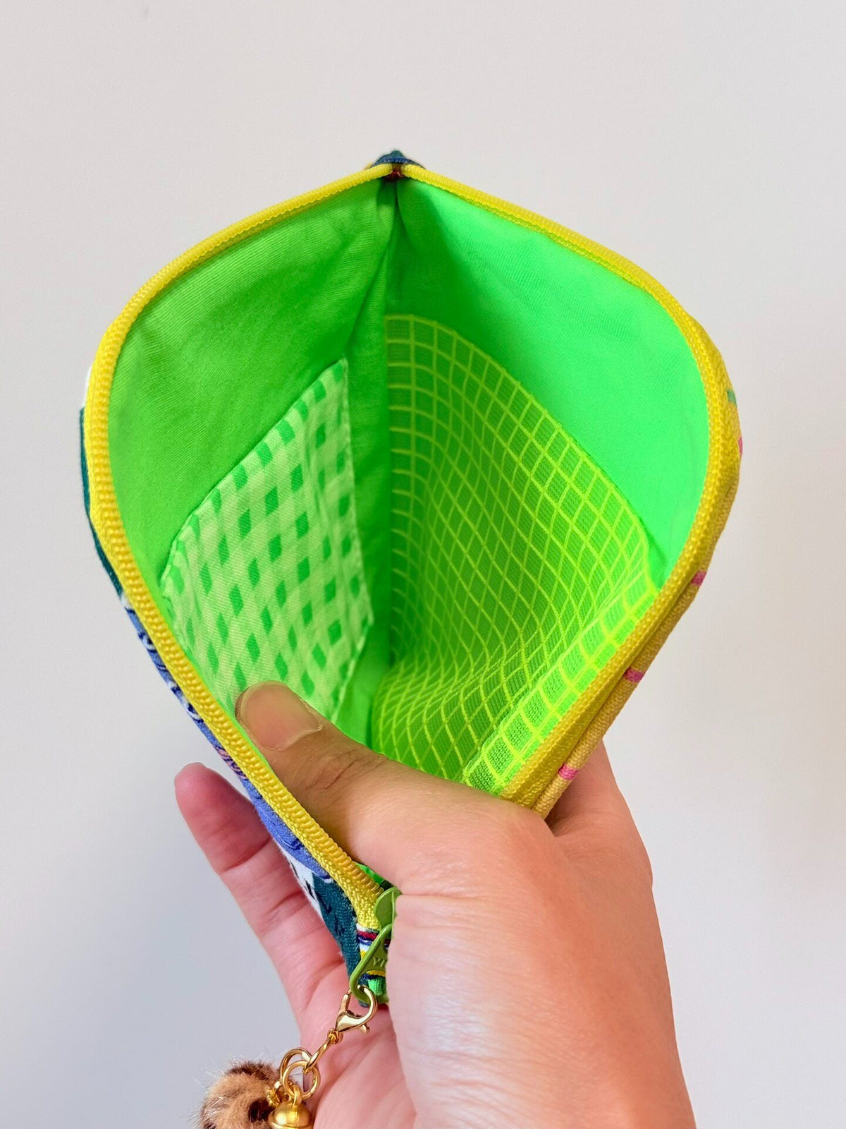 Handmade Zippered Pouch 12cm Multicolor