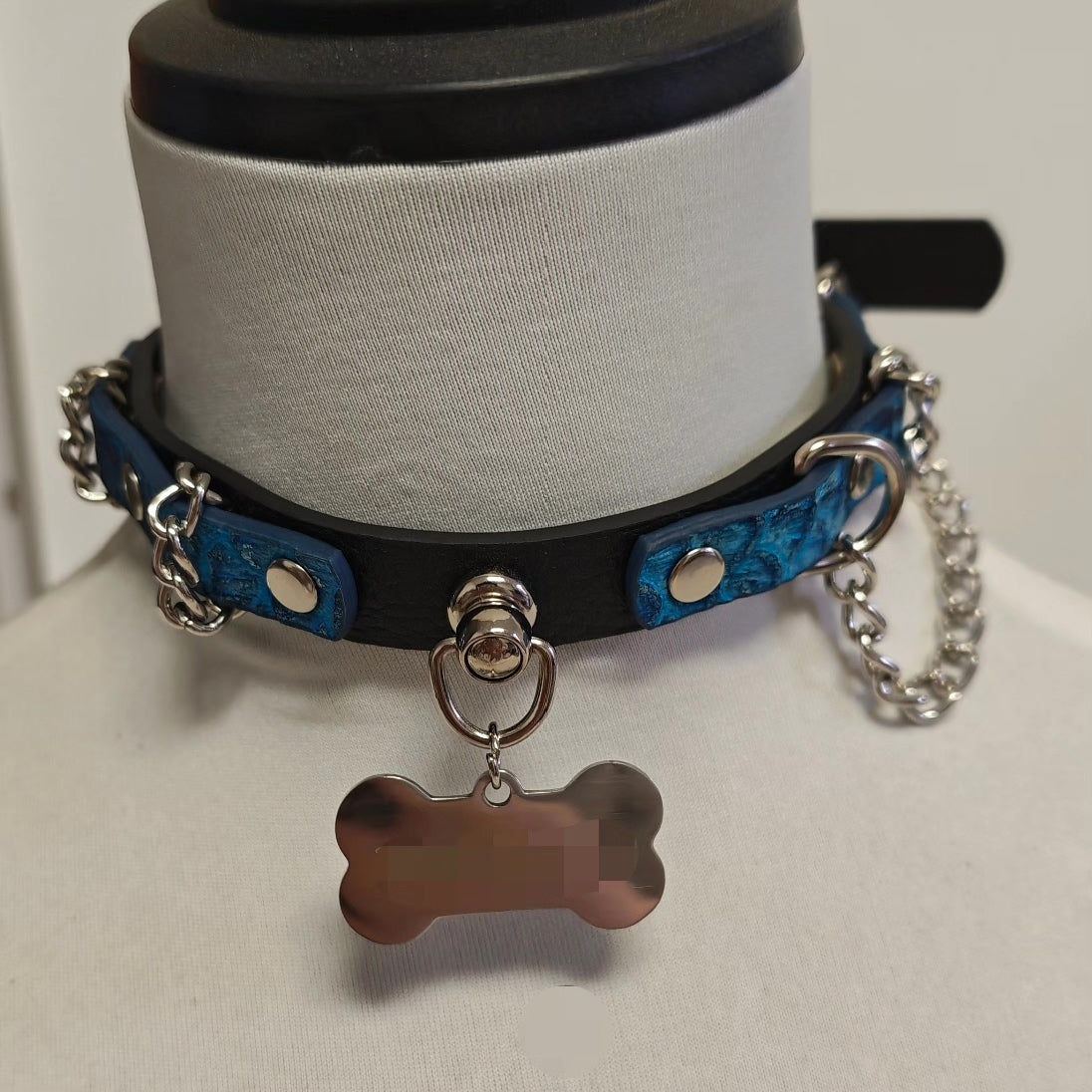 Handcrafted Leather Choker with Bone Pendant