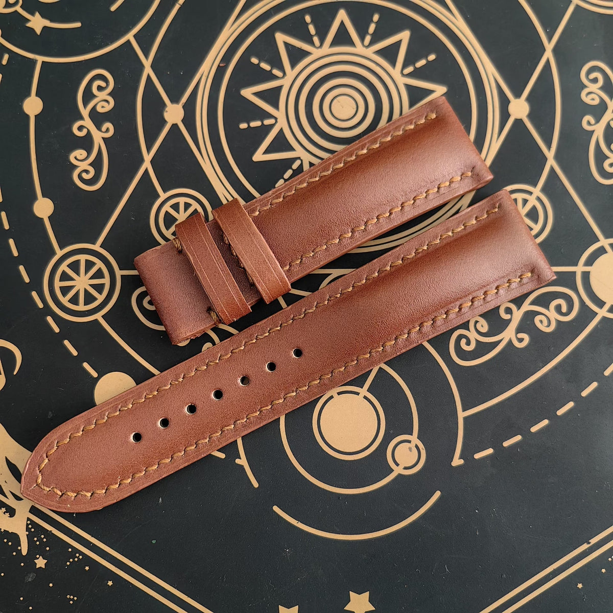 Handmade Leather Watch Strap 22mm Brown