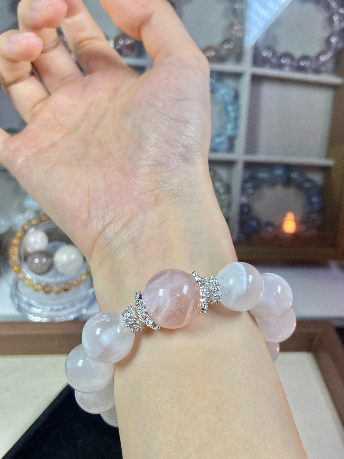 White Snowflake Phantom Quartz Bracelet
