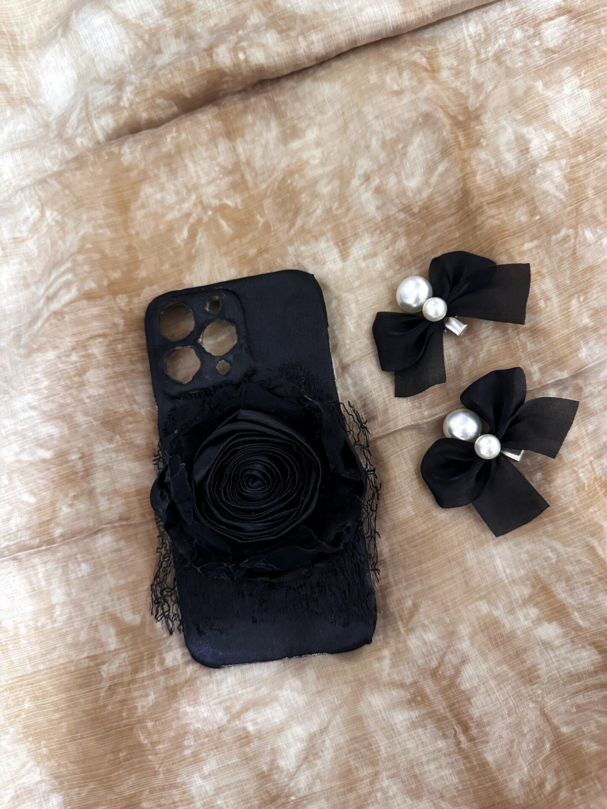 Handmade Fabric Rose Phone Case