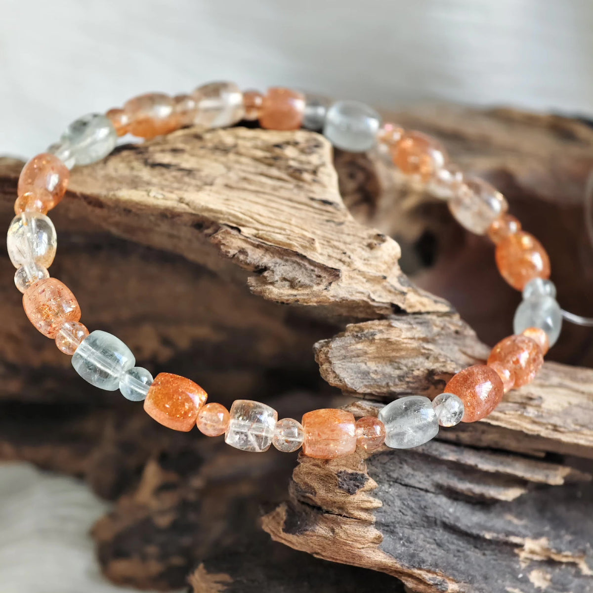 Arusha Sunstone Barrel Bead Bracelet