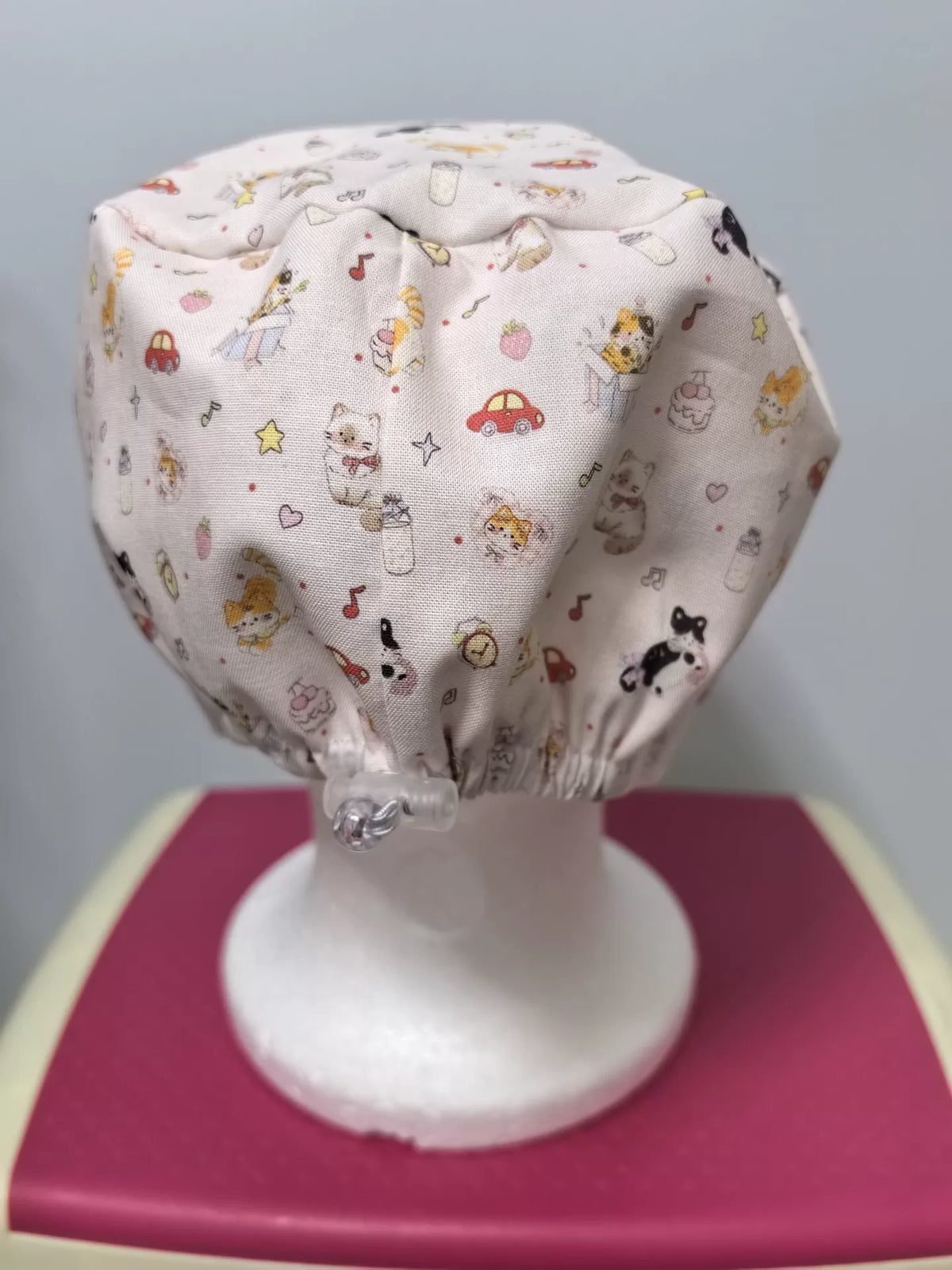 Touca Cirúrgica de Algodão Puro com Estampa de Gatos