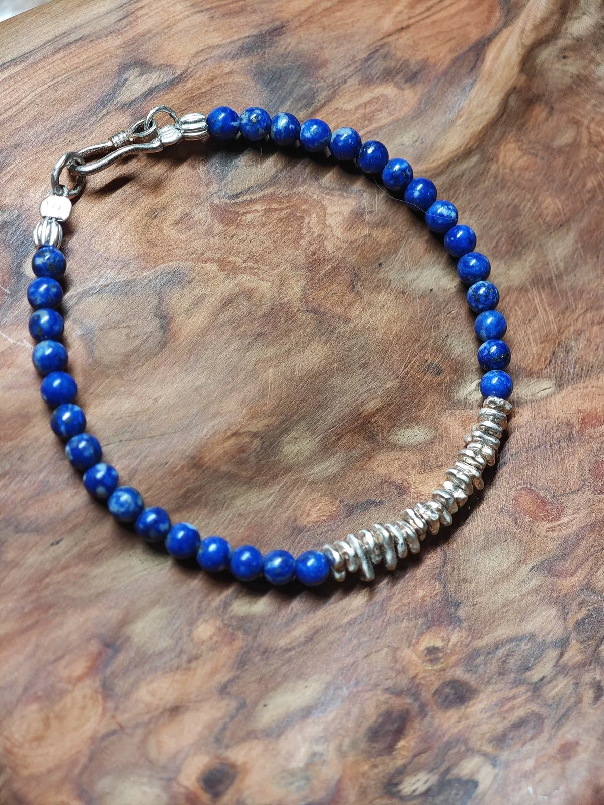 Lapis Lazuli Bracelet with Silver Spacers