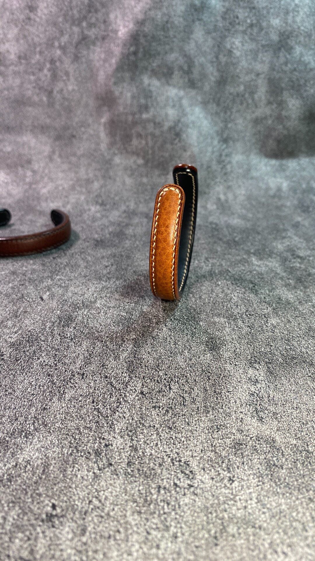 Vintage Leather Cuff Bracelet Vegetable Tanned