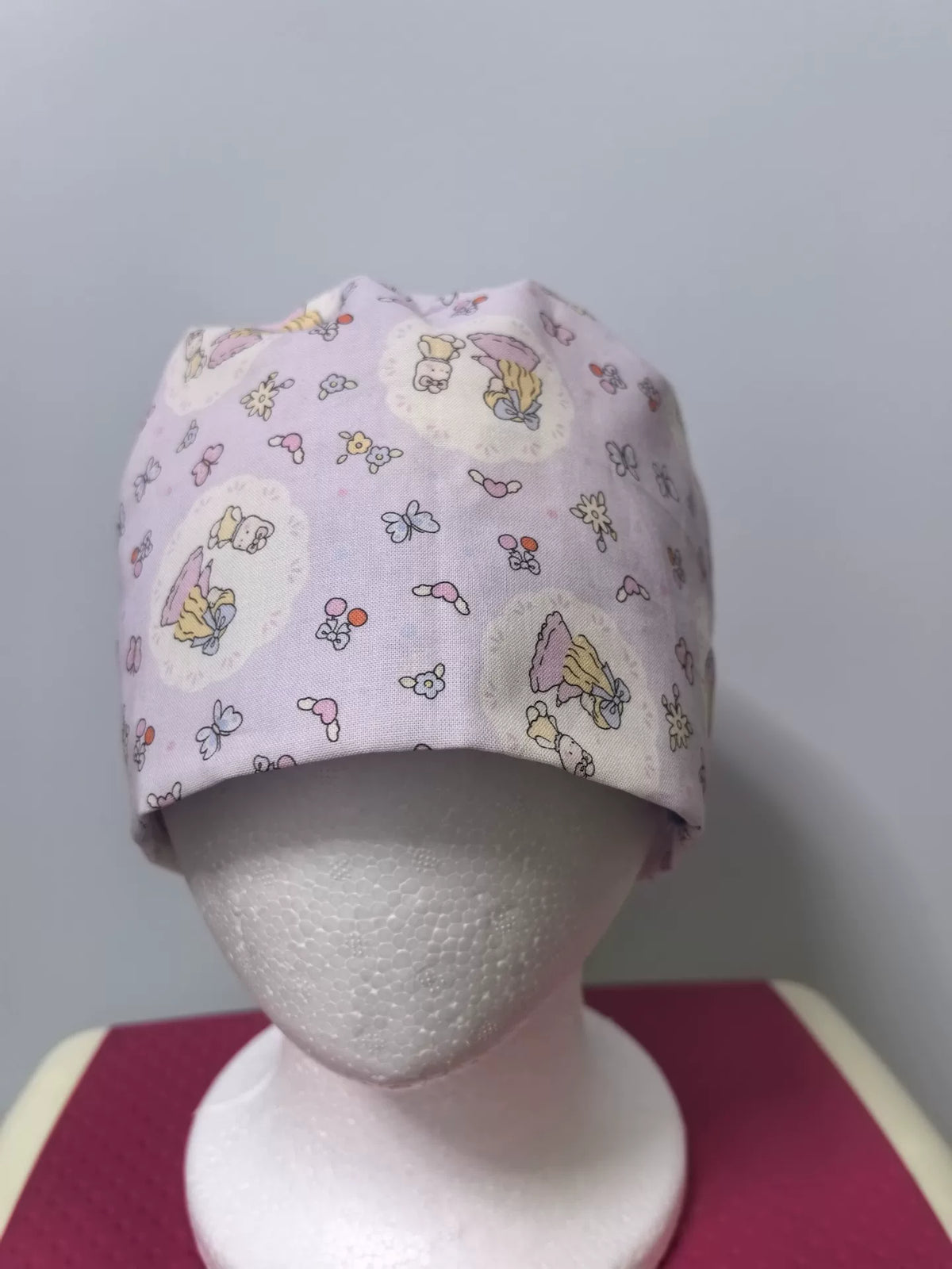 Cuffia chirurgica in cotone a doppio strato rosa