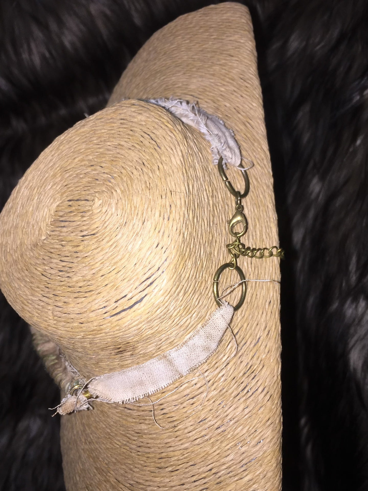 Hand Sewn Fire Aged Pendant Necklace