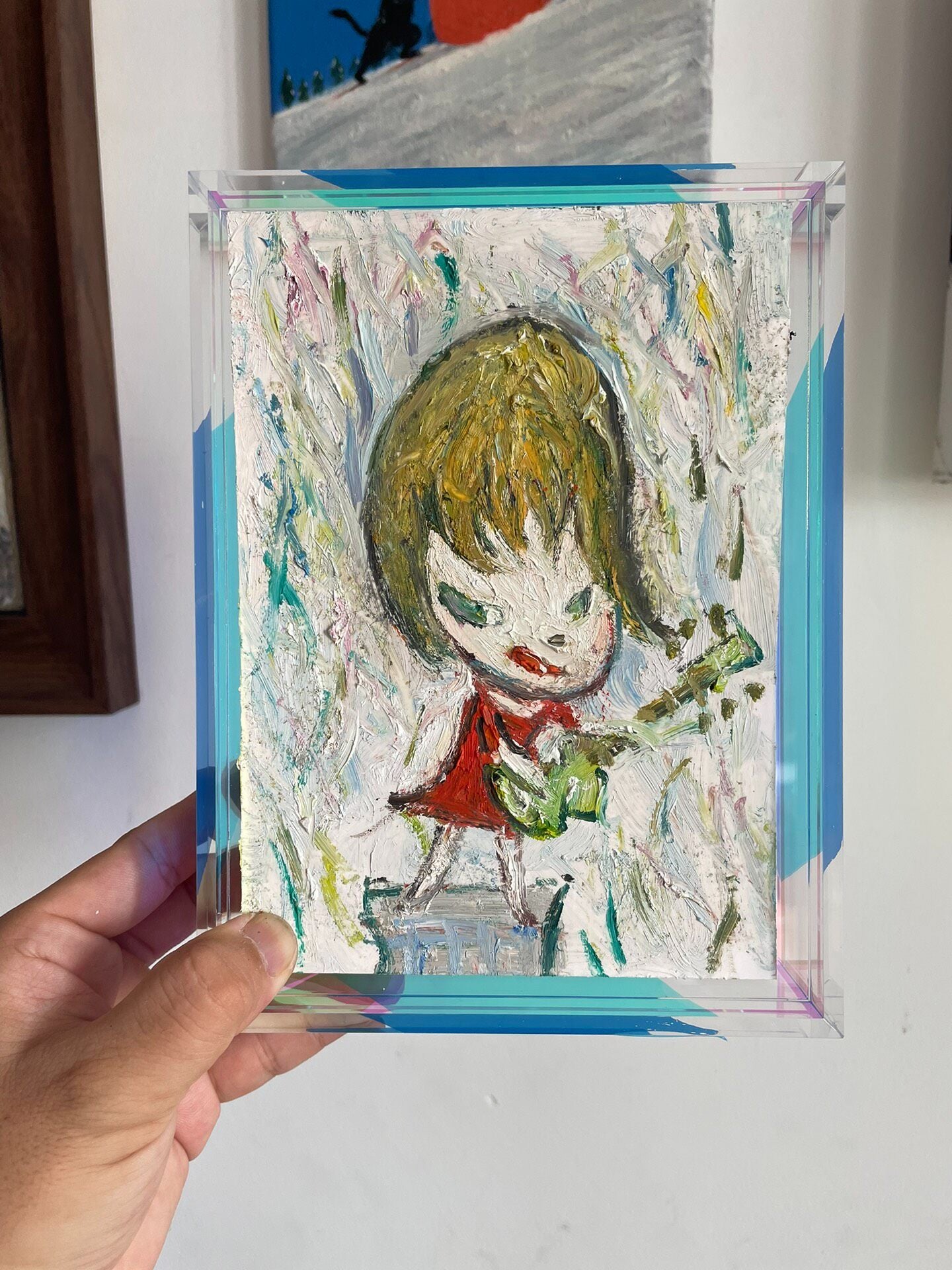 Framed Oil Painting, 13x17 cm, Acrylic Frame