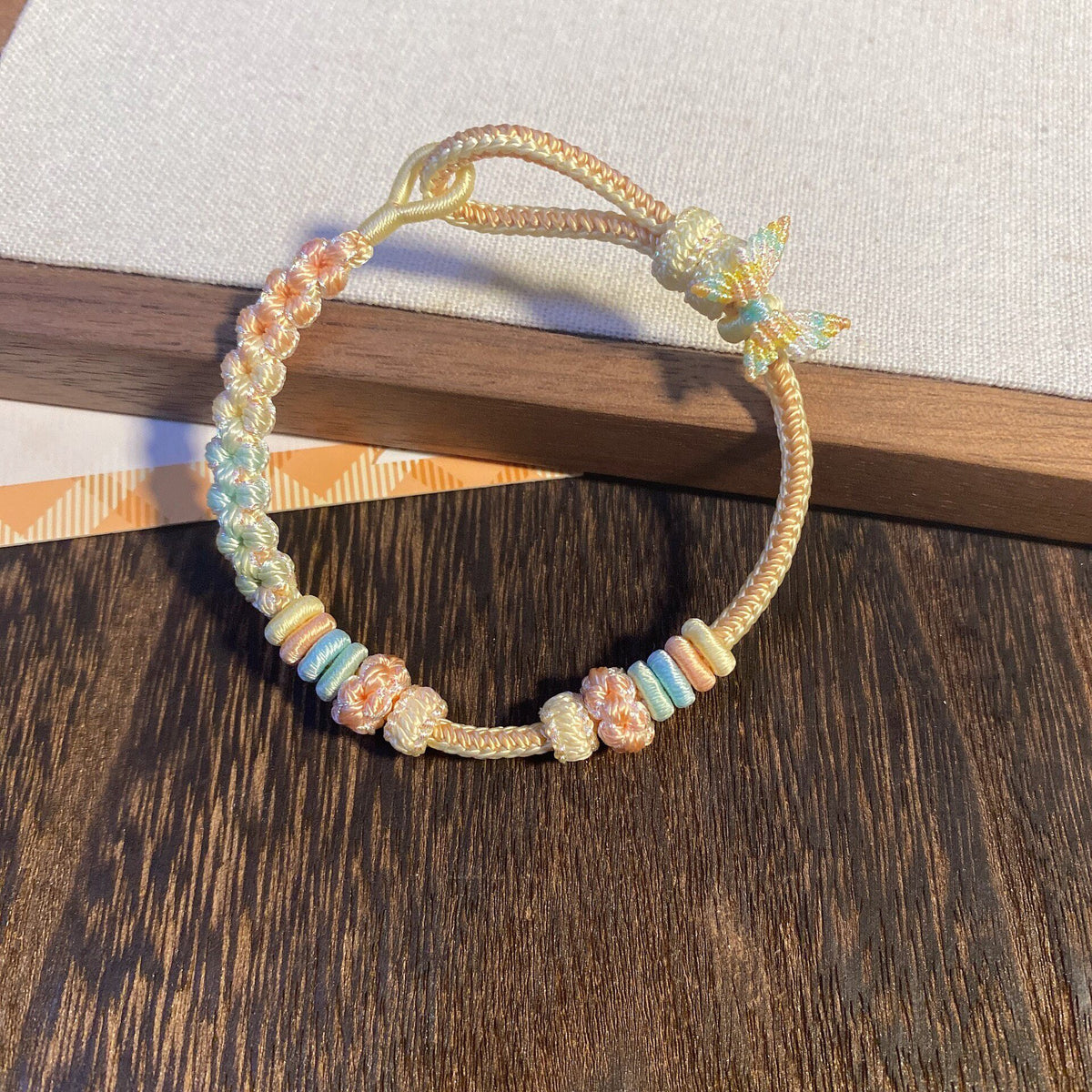 Handmade Knotted Bracelet Pastel Gradient