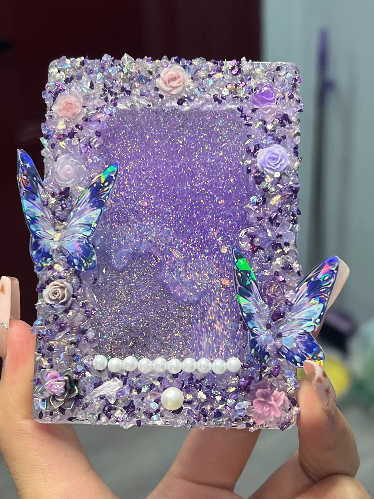 Brique de carte à sable mouvant wisteria violet et papillon