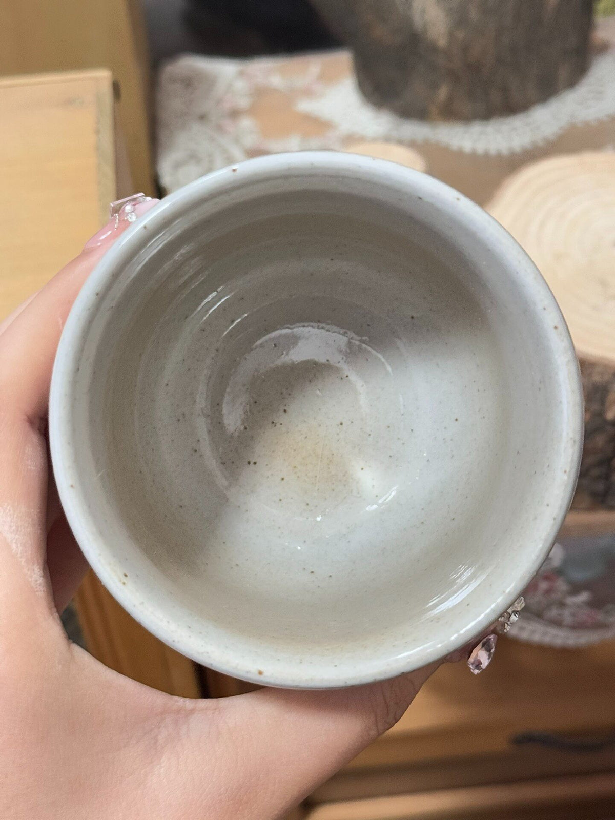 Handmade Ceramic Bear Cup Coarse Clay 200cc