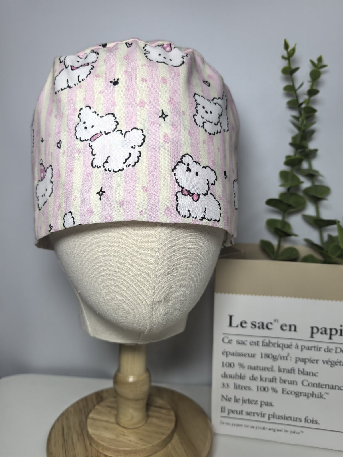 Cotton Poodle Print Surgical Cap