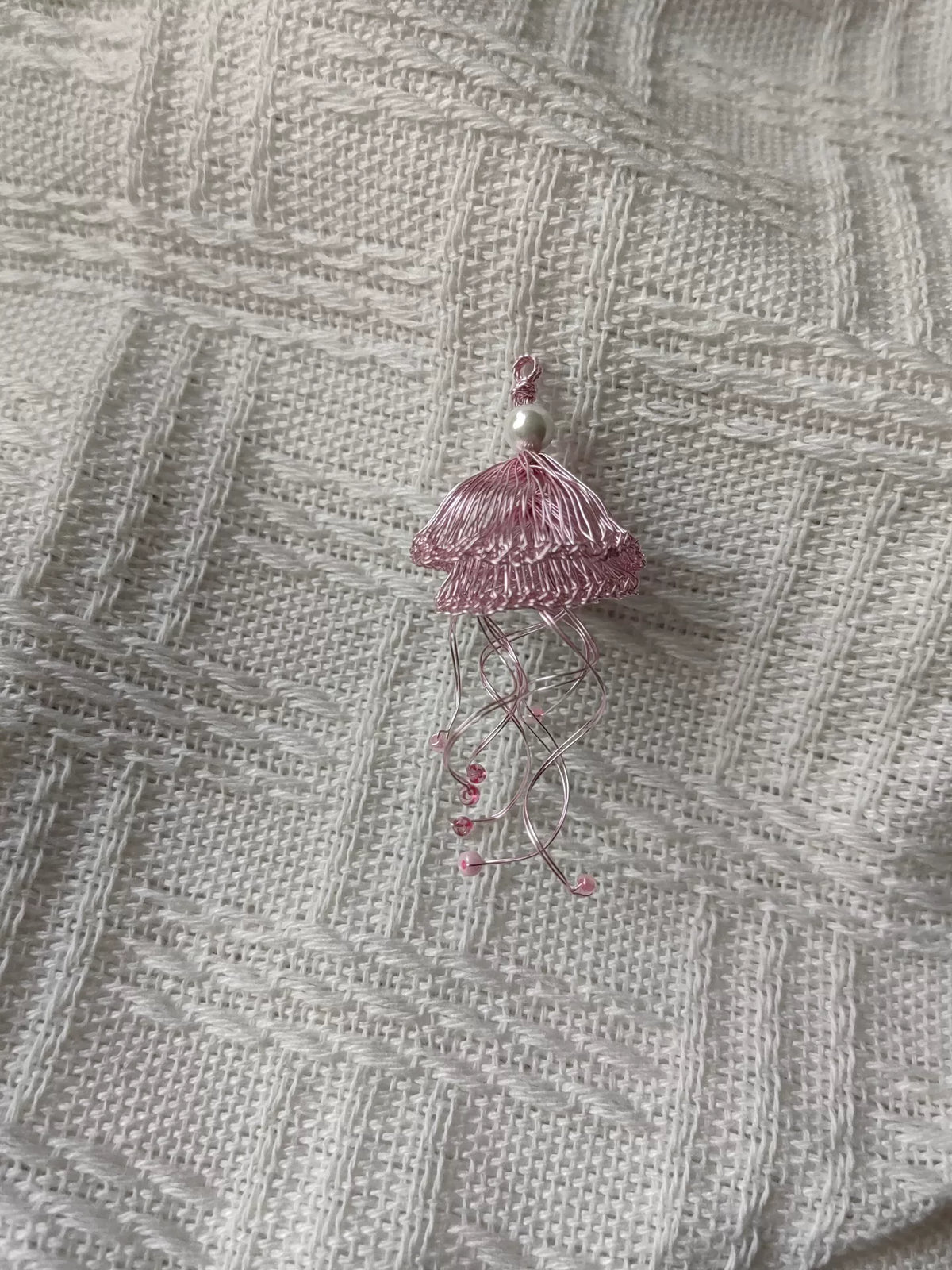 Handgemaakt Crochet Koperdraad Roze Kwalenhanger